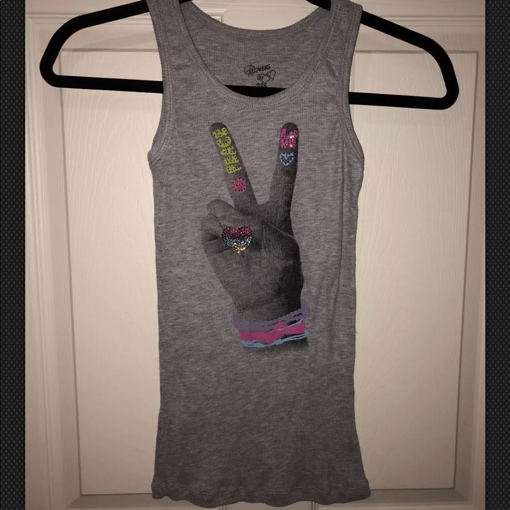Flowers By Zoe Tank Top wife beater Peace Sign